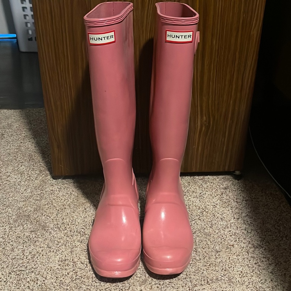 Gloss Pink Tall Hunter Rain Boots!